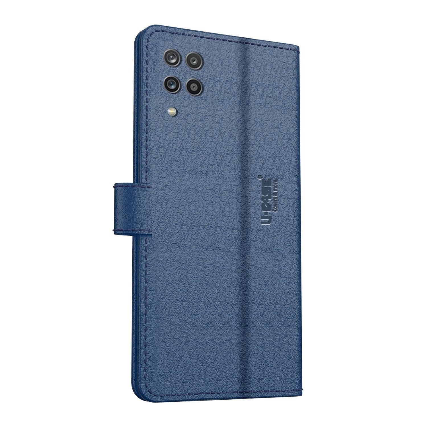 U-CASE Magnetic Flip Cover for Samsung Galaxy A12 / M12 / F12 Vegan Foldable Stand & Pocket Magnetic Closure - Aibex